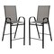 Merrick Lane Set of 2 Manado Series Metal Bar Height Patio Chairs with Flex Comfort Material